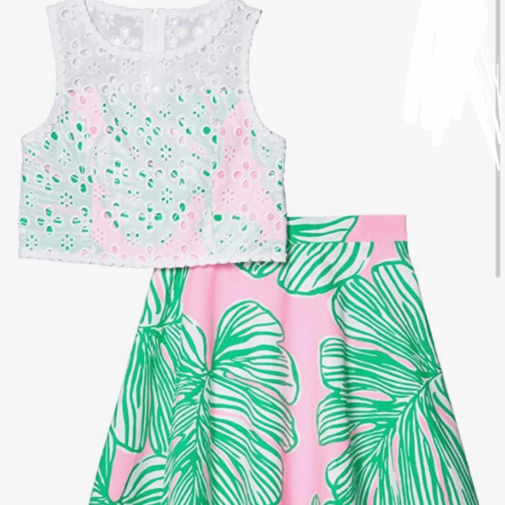 Lilly Pulitzer Pink and Green Kids Matching Set